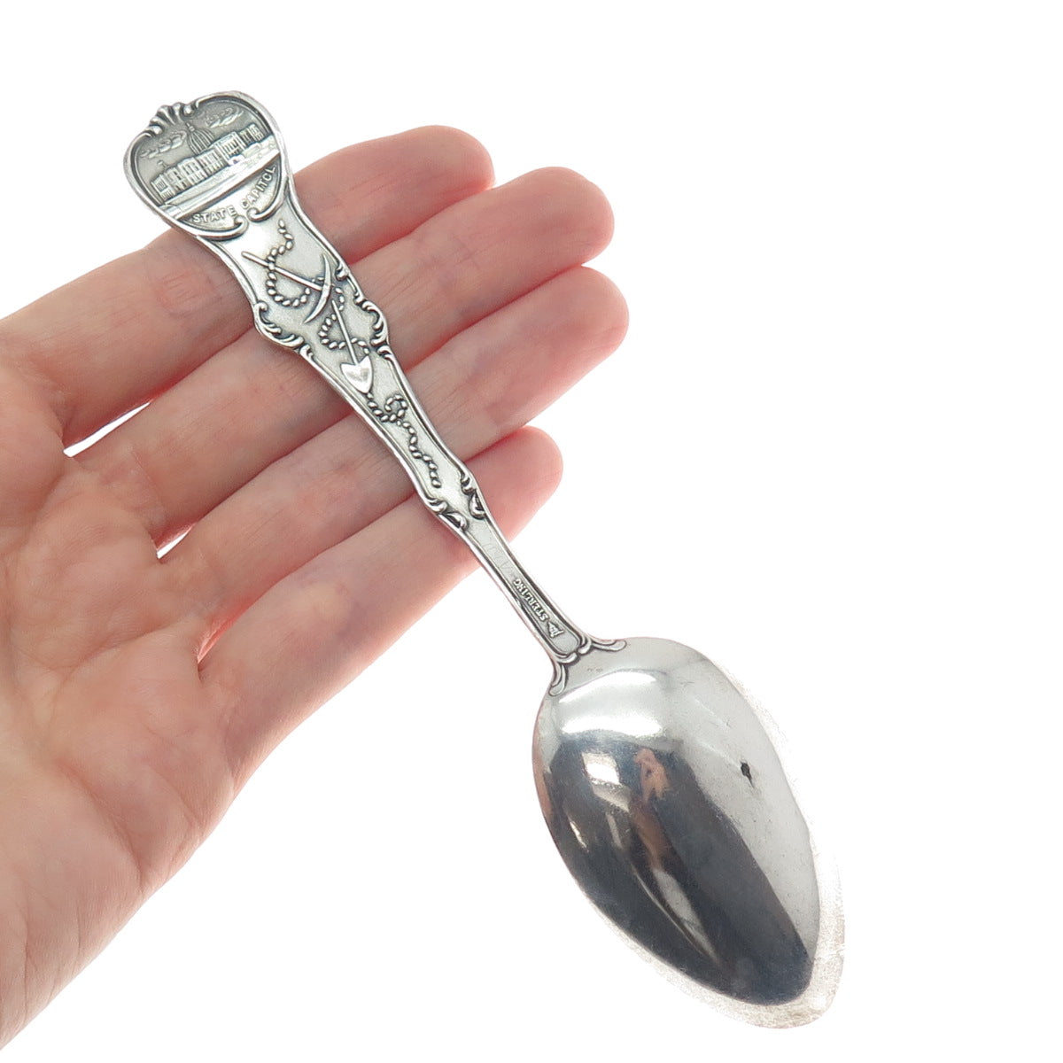 MECHANICS 925 Sterling Silver Antique Minnehaha Falls Minnesota Coffee Spoon