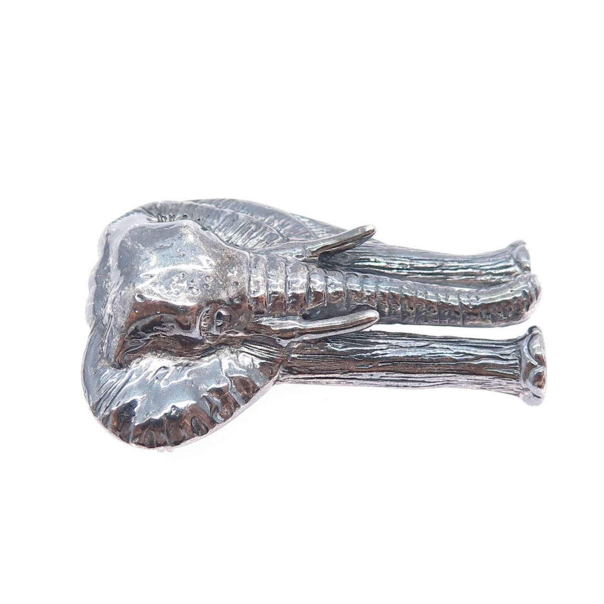 MORNING SUN 925 Sterling Silver Vintage Elephant Oxidized Pin Brooch