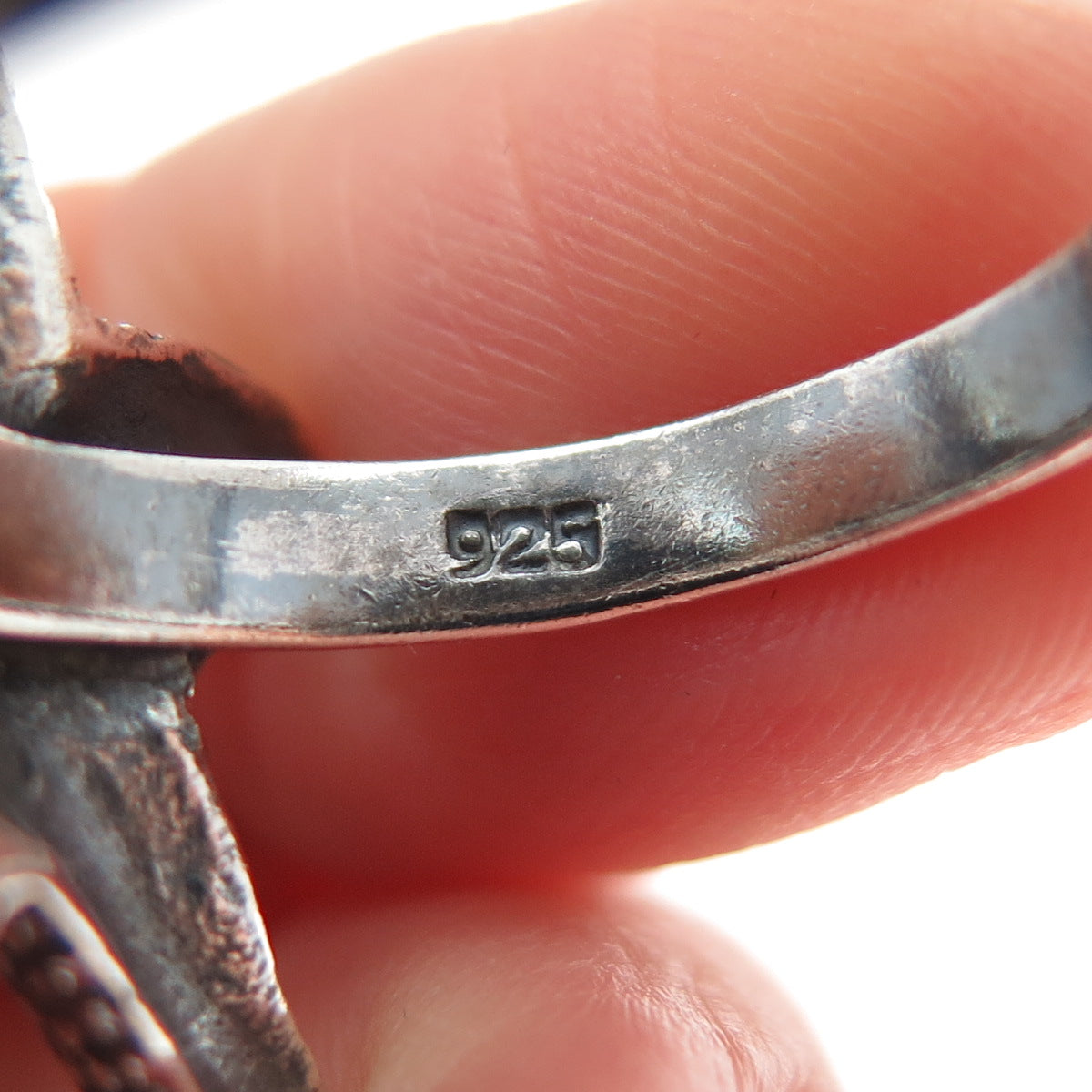 925 Sterling Silver Vintage Starfish Oxidized Ring Size 8.5
