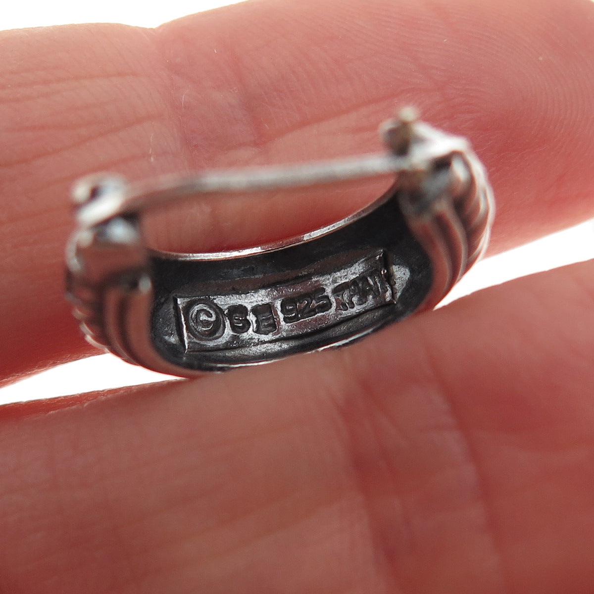 Sidney Evan 925 Sterling Silver Vintage Braided Oxidized Hoop Earrings