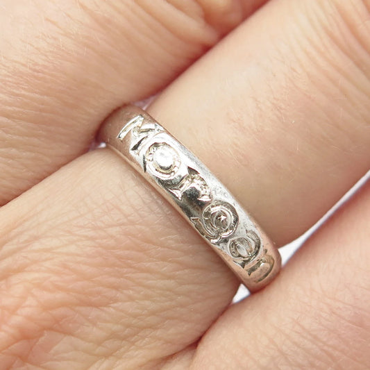 925 Sterling Silver Vintage “Morgan” Personalized Band Ring Size 5.75