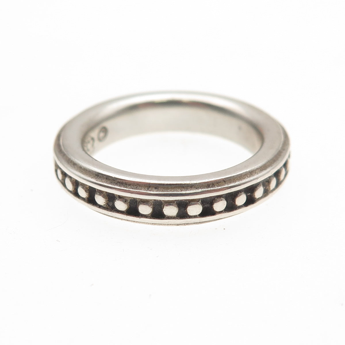 SLANE & SLANE 925 Sterling Silver Vintage Dotted All Around Band Ring Size 6