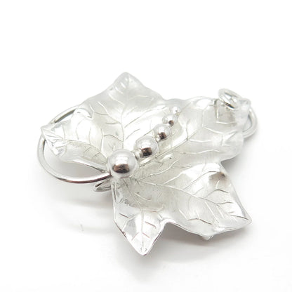 925 Sterling Silver Vintage Carl Art Grape Leaf Pin Brooch