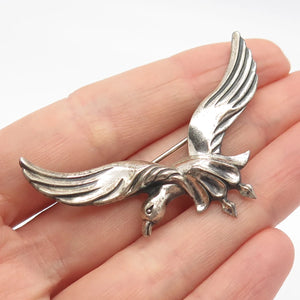 925 Sterling Silver Vintage BEAU Flying Bird Pin Brooch