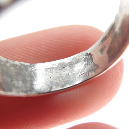 925 Sterling Silver Vintage Woven Oxidized Ring Size 6.75