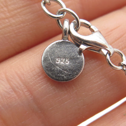 TI SENTO 925 Sterling Silver Roman Glass & C Z Cable Chain Necklace 16-18"