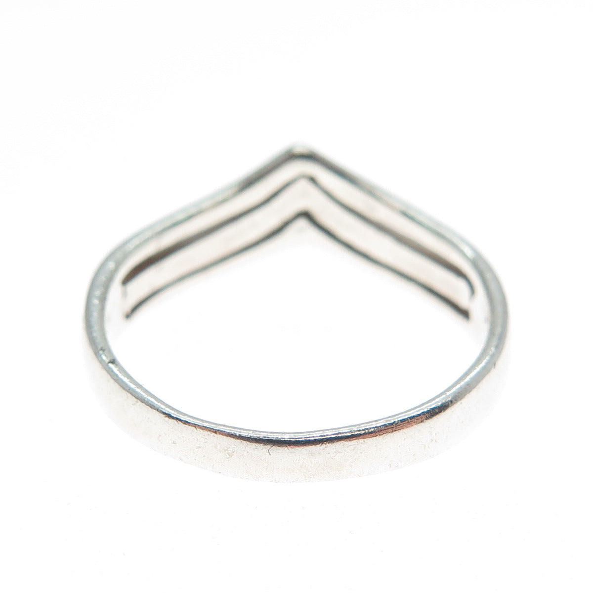 925 Sterling Silver Vintage Chevron 3-Row Ring Size 5.75