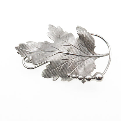 CARL ART 925 Sterling Silver Vintage Modernist Maple Leaf Pin Brooch