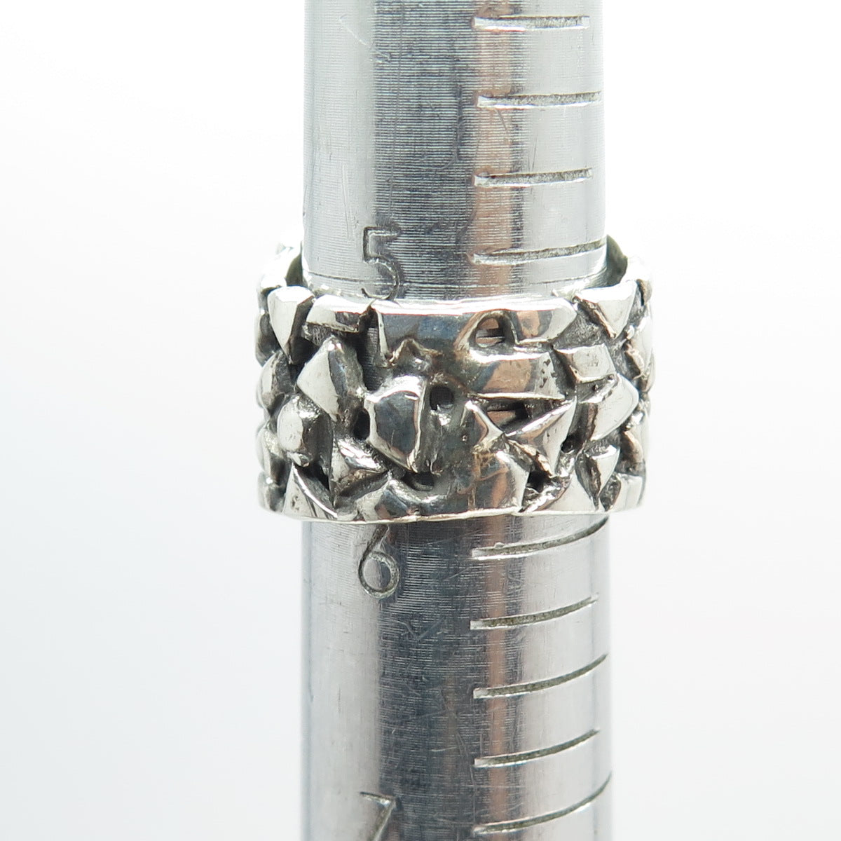 925 Sterling Silver Vintage Real Citrine Nugget Oxidized Ring Size 6