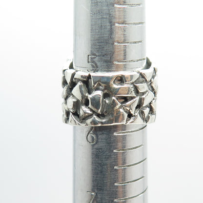 925 Sterling Silver Vintage Real Citrine Nugget Oxidized Ring Size 6