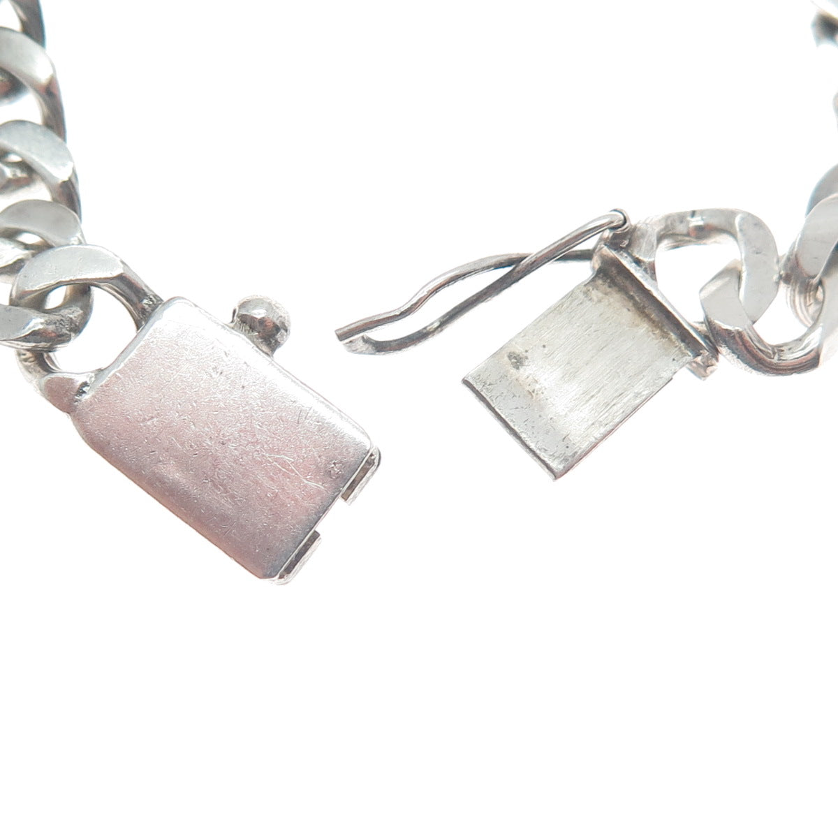 900 Silver Vintage AEP Mexico ID Curb Link Bracelet 7"