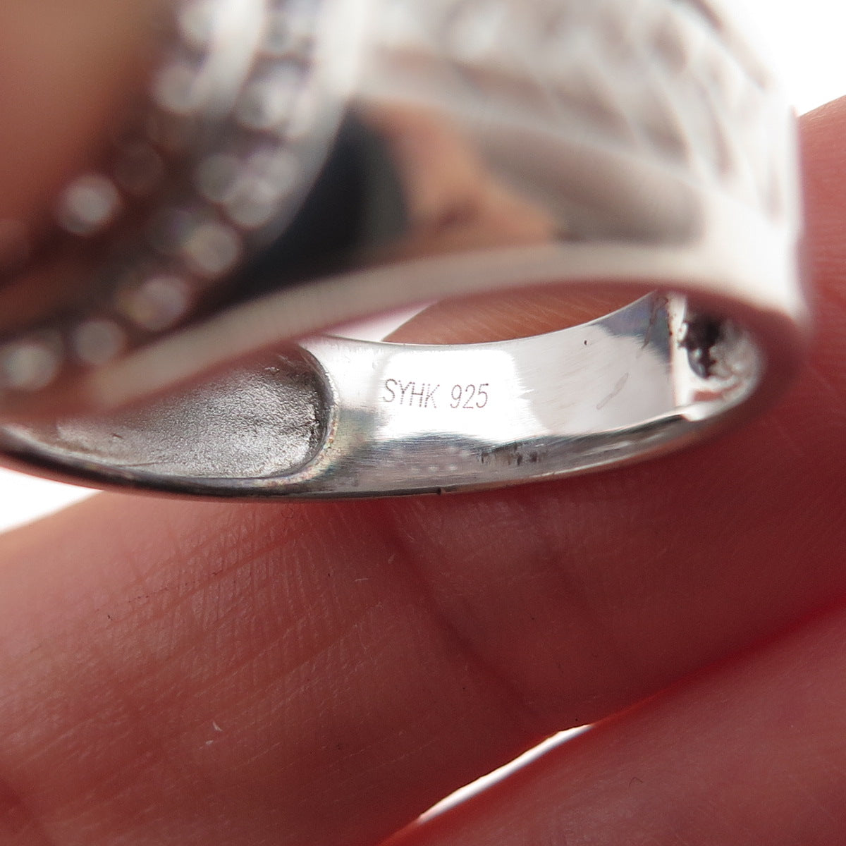 925 Sterling Silver Round-Cut C Z Sparkle Ring Size 11.25