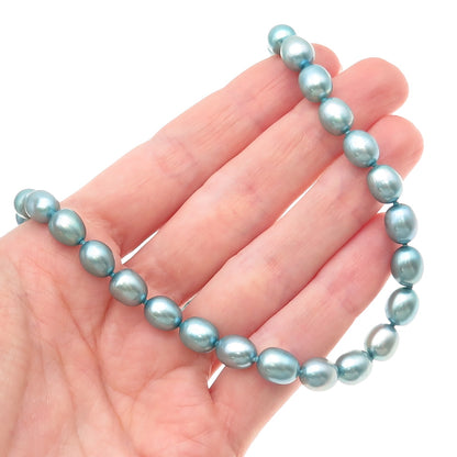 Barbara Bixby 925 Sterling Silver 18K Gold Real Pearl Beaded Necklace 18"