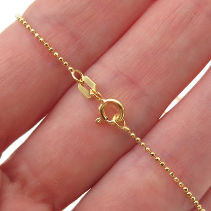 Chuck Clemency 925 Sterling Gold Plated Real Tanzanite Beaded Chain Necklace 16"