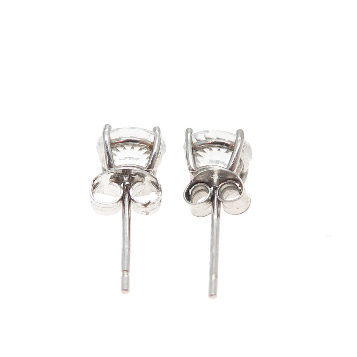 DBJ DEE BERKLE 925 Sterling Silver Round-Cut C Z Stud Earrings