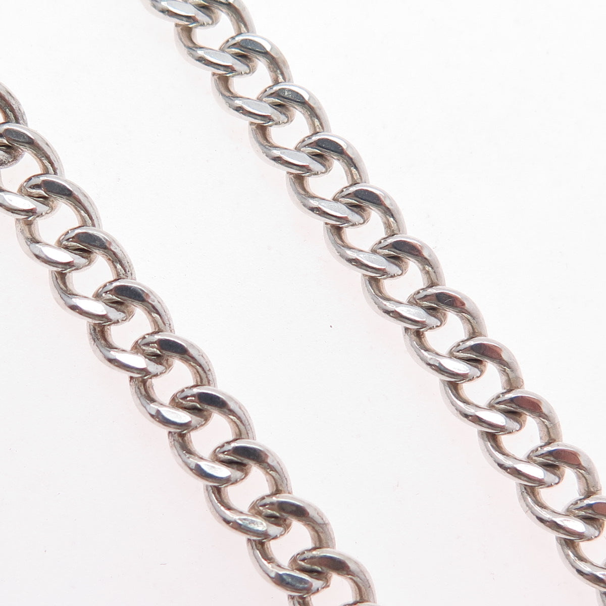 925 Sterling Silver Vintage Italy Curb Chain Necklace 24"