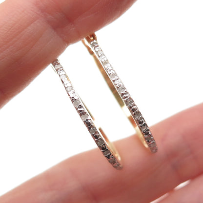 DBJ Dee Berkle 925 Sterling Silver Gold Plated Real Diamond Hoop Earrings