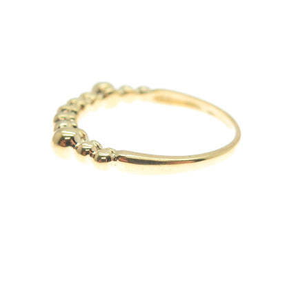 SMK 925 Sterling Silver Gold Plated Beaded Ring Size 7.25