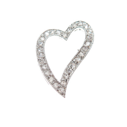 925 Sterling Silver Round-Cut C Z Heart Slide Charm Pendant