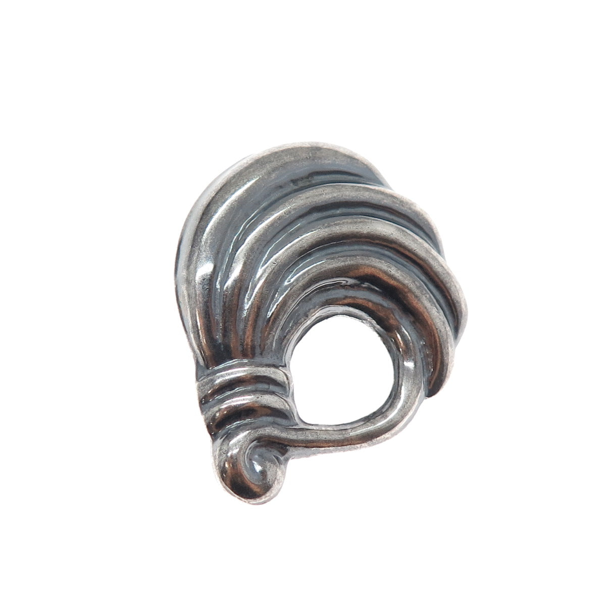 925 Sterling Silver Vintage Mexico Modernist Oxidized Pin Brooch