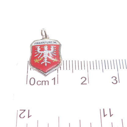 925 Sterling Silver Vintage Enamel Frankfurt am Main Germany Minimalist Pendant