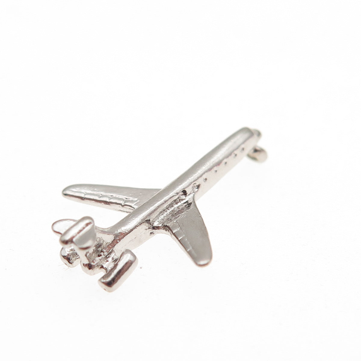 MAVO 925 Sterling Silver Vintage Airplane 3D Mini Slide Charm Pendant