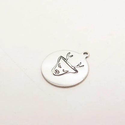 925 Sterling Silver USA Two In Town Moose / Deer Charm Pendant