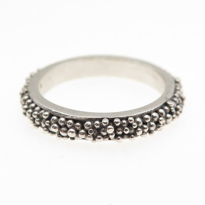925 Sterling Silver Vintage Granulated Oxidized Band Ring Size 7