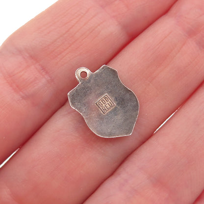 Fritz Reu & Co. 800 Silver Vintage Enamel Tyrol Coat of Arms Mini Charm Pendant