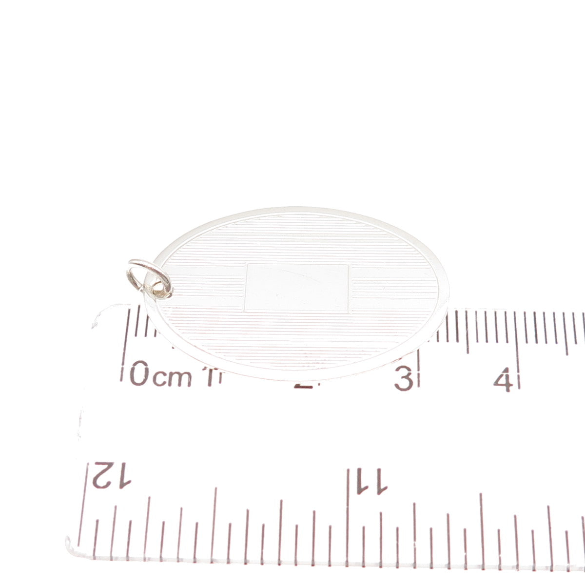 925 Sterling Silver Vintage Engravable Oval Tag Charm Pendant