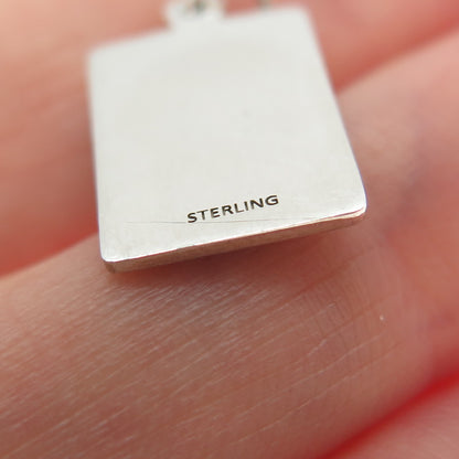 925 Sterling Silver Red Enamel I Like You As A Friend Minimalist Charm Pendant
