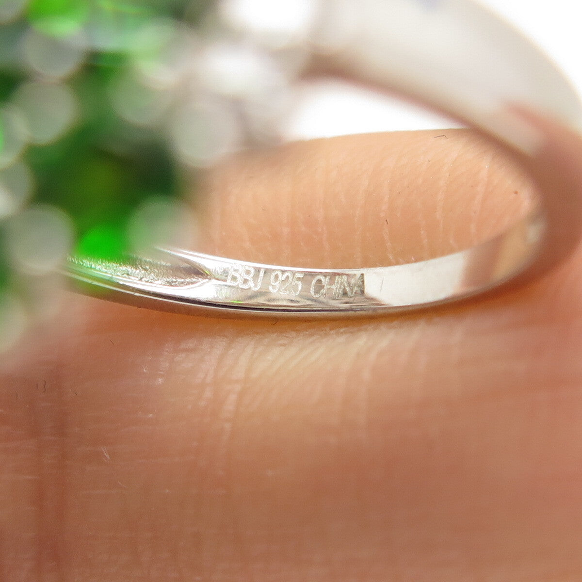 925 Sterling Silver Real Round-Cut Peridot & White Topaz Cluster Ring Size 8