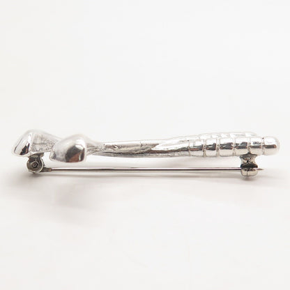 925 Sterling Silver Vintage Golf Clubs Pin Brooch