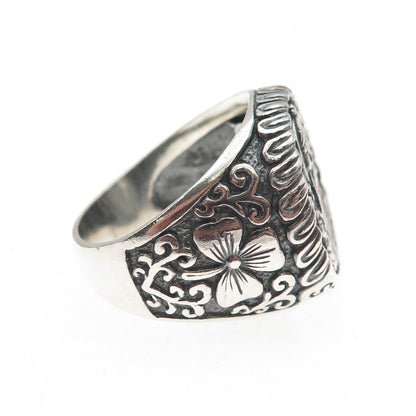 Secretium 925 Sterling Silver Vintage Saint Patrick Celtic Oxidized Ring Size 12