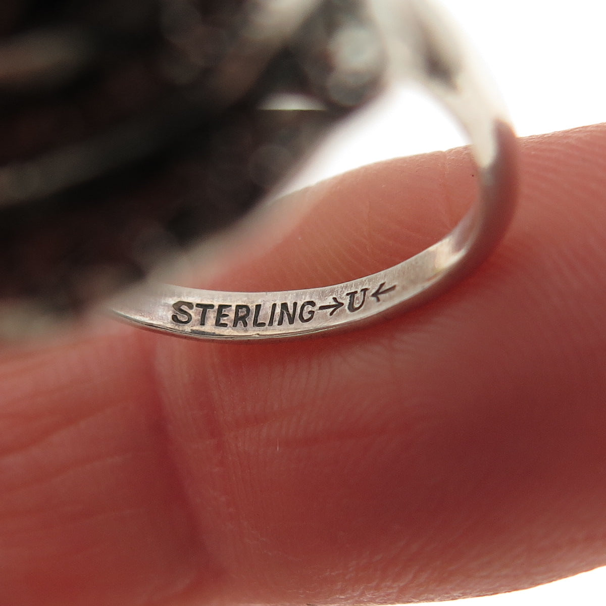 UNCAS 925 Sterling Silver Antique Art Deco Real Hematite Marcasite Ring Size 3.5