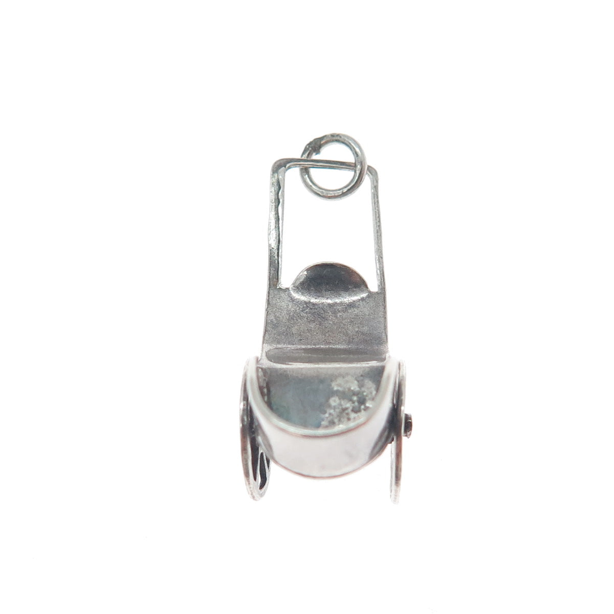 925 Sterling Silver Vintage Mexico Rickshaw Minimalist 3D Charm Pendant