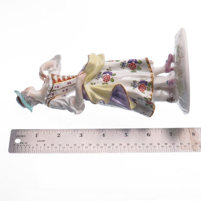 MEISSEN Antique Late Hand-Painted Porcelain Lady Collectible Figurine