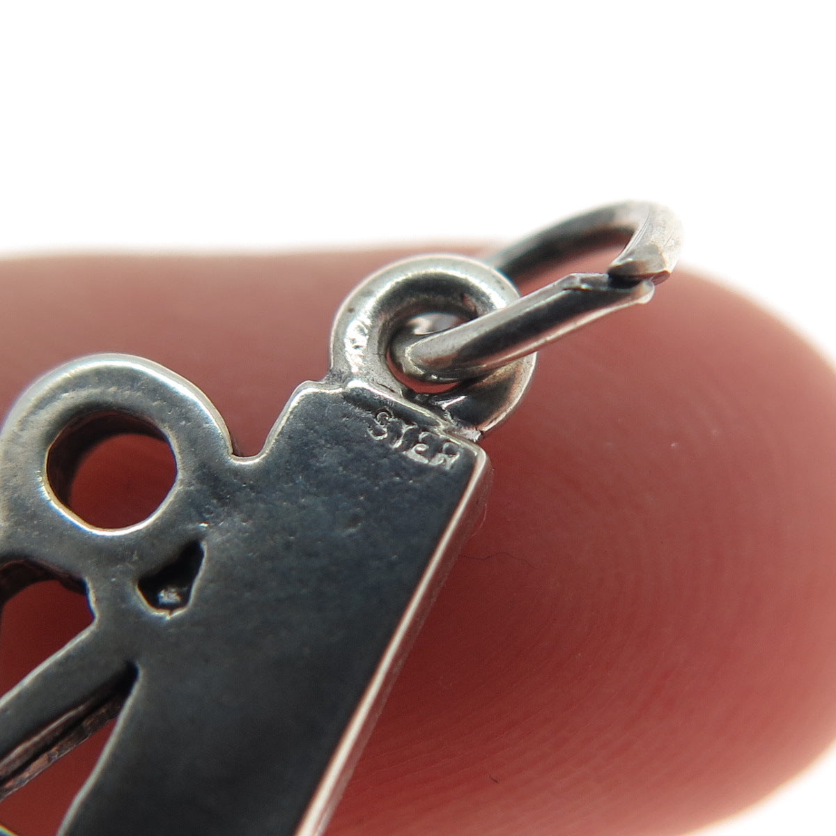 925 Sterling Silver Vintage Love Oxidized Minimalist Charm Pendant