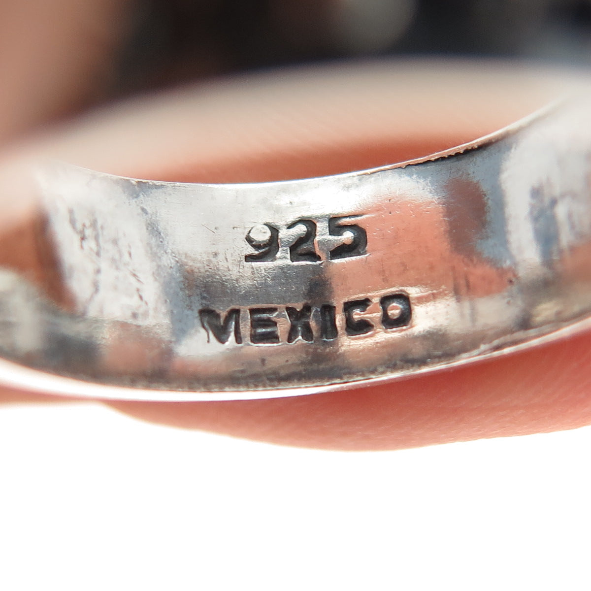 925 Sterling Silver Vintage Mexico Cannetille Band Oxidized Ring Size 8.25