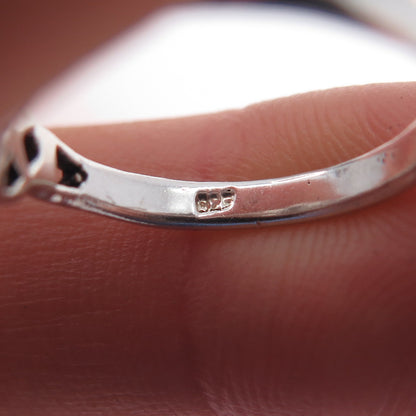 925 Sterling Silver Vintage Real MOP Celtic Trinity Knot Ring Size 5