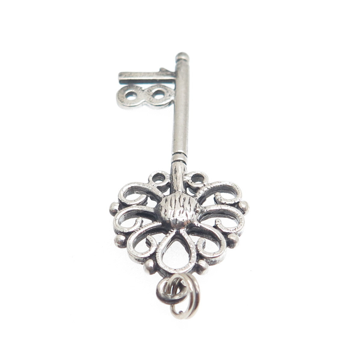 925 Sterling Silver Vintage Key to Heaven Charm Pendant