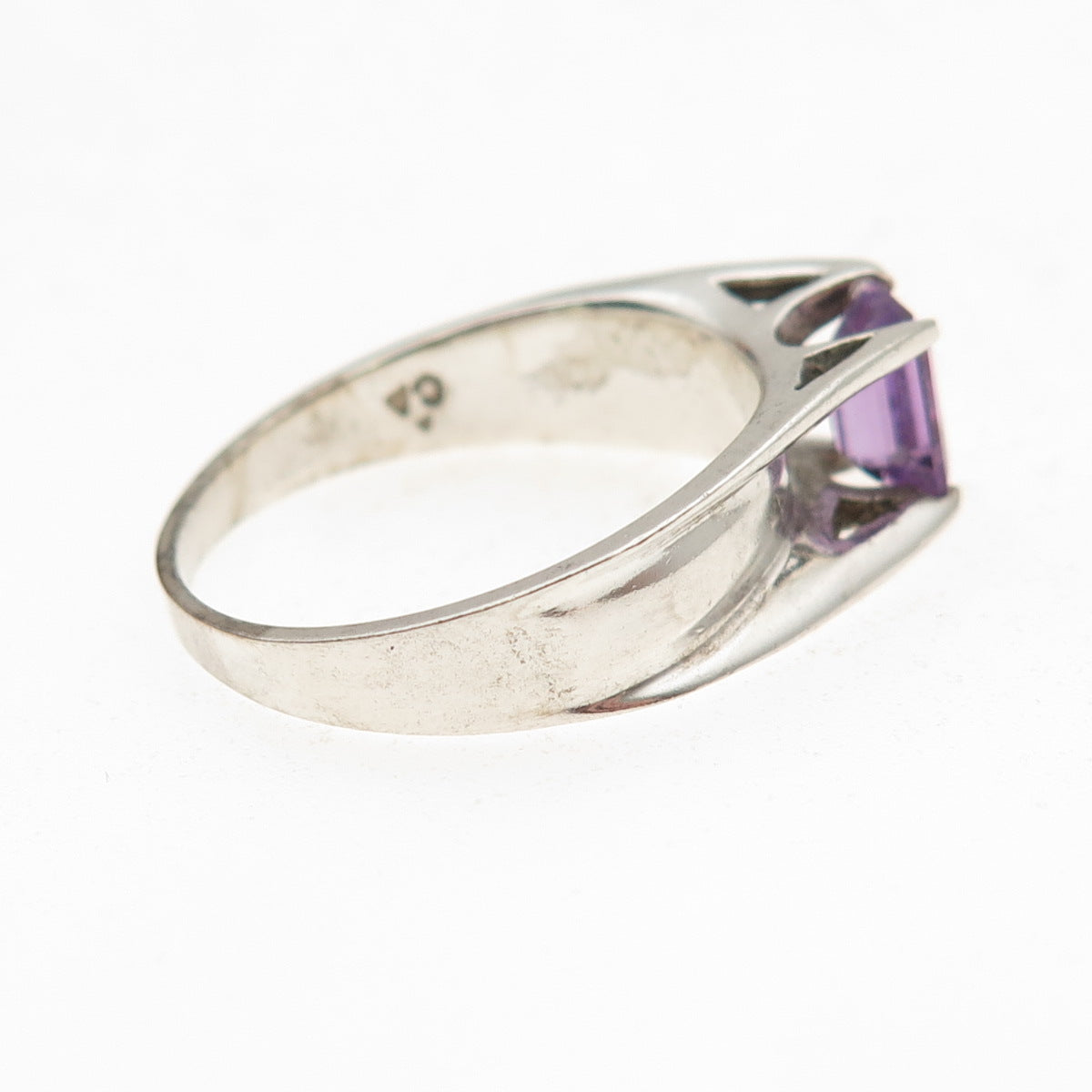 Chateau D’Argent 925 Sterling Silver Vintage Real Amethyst Oxidized Ring Size 9