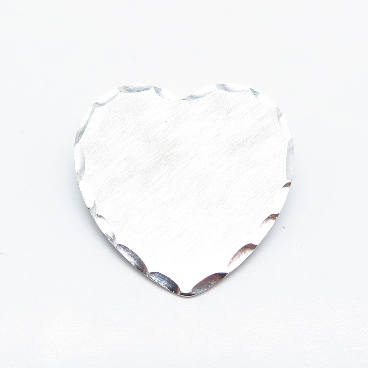 925 Sterling Silver Vintage Beau Textured Heart Pin Brooch