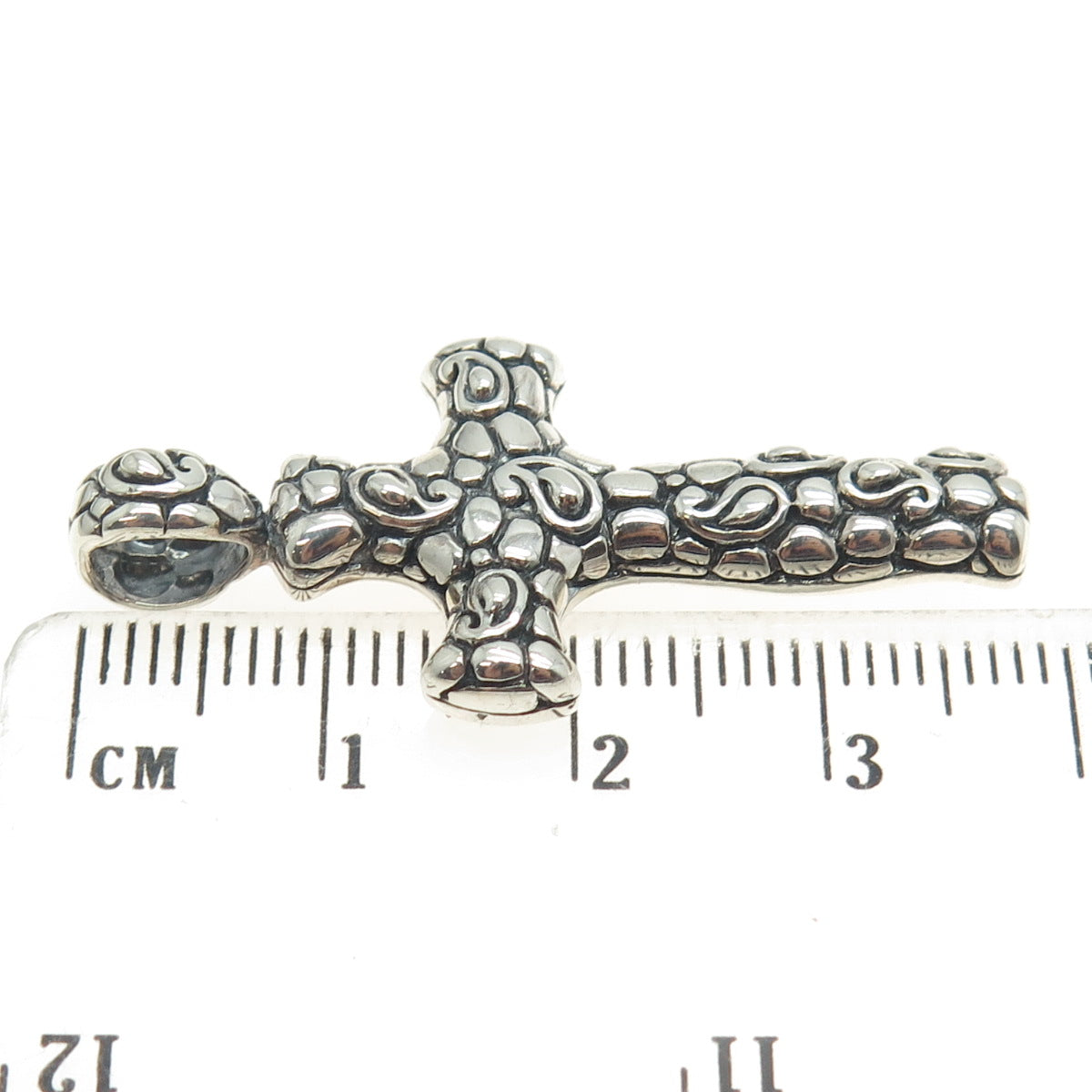 925 Sterling Silver Vintage Kali Cross Pendant