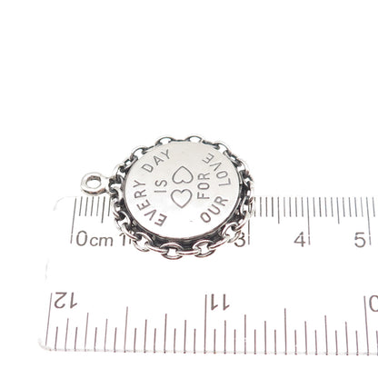 Beau Sterling Silver Antique Art Deco Every Day Is For Our Love Charm Pendant