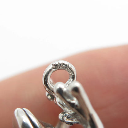 925 Sterling Silver Vintage Frog For Good Luck Pendant