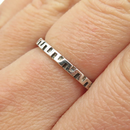 925 Sterling Silver Vintage Greek Key Stackable Band Ring Size 7