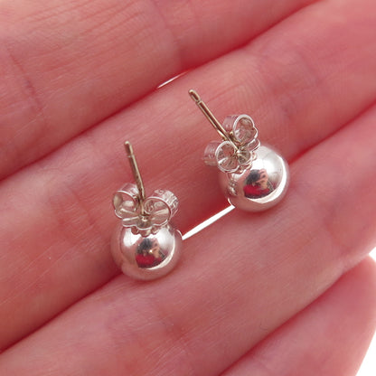 Tiffany & Co. 925 Sterling Silver Vintage HardWear 8mm Ball Stud Earrings
