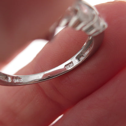 Chuck Clemency 925 Sterling Silver Real Iolite & White Topaz Ring Size 8