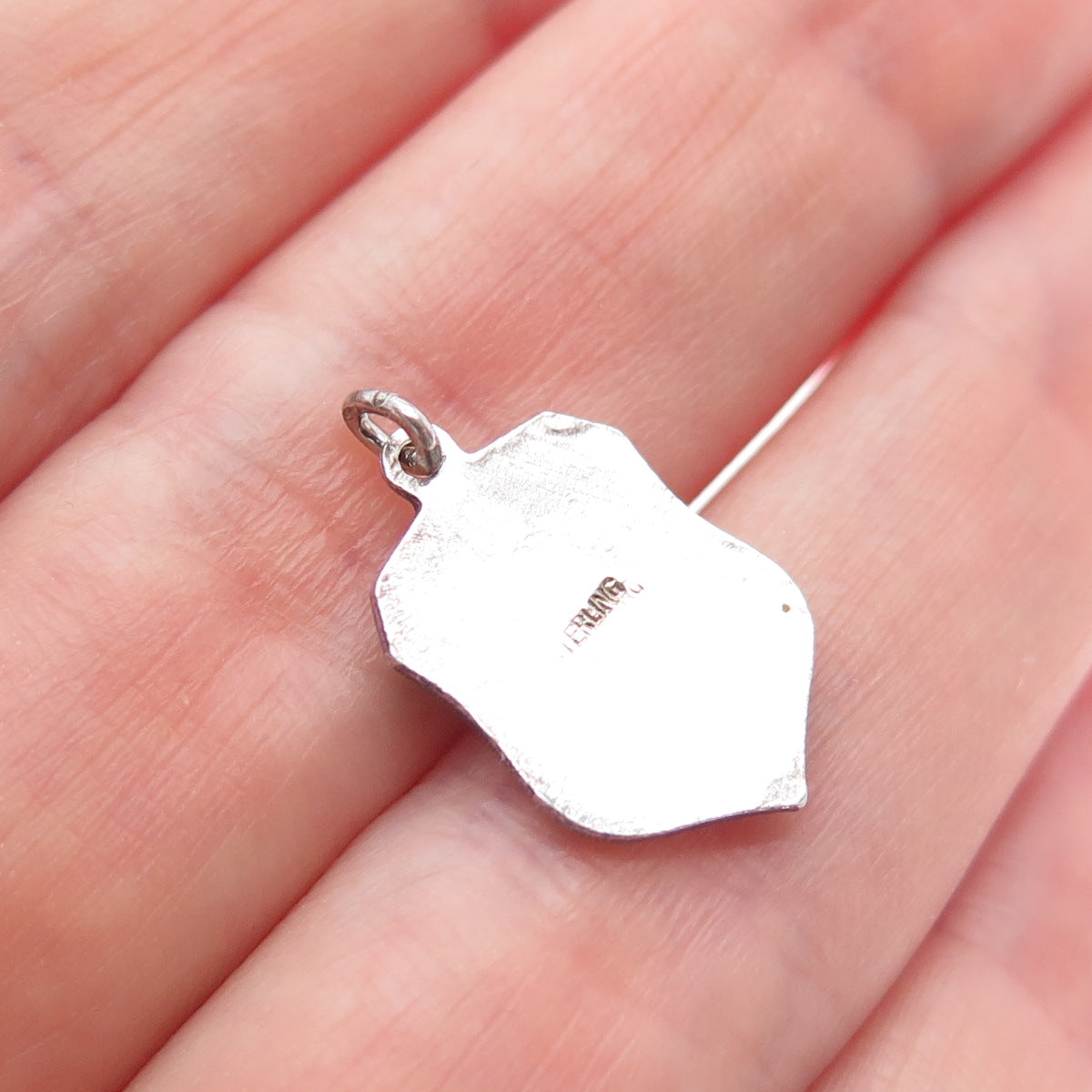 925 Sterling Silver Vintage Enamel Frankfurt am Main Germany Minimalist Pendant